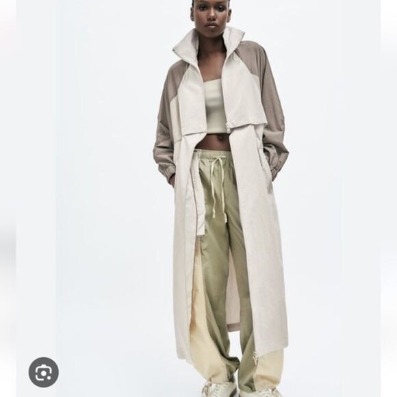 NWT Zara 2 in 1 Parachute Jacket convertible detachable Raincoat Sz XS-S - Picture 1 of 14